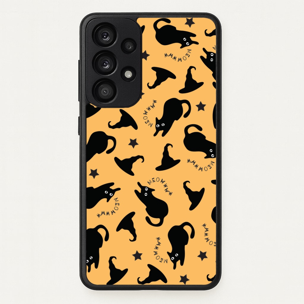 Black Cat And Hats Pattern Galaxy A33 Case