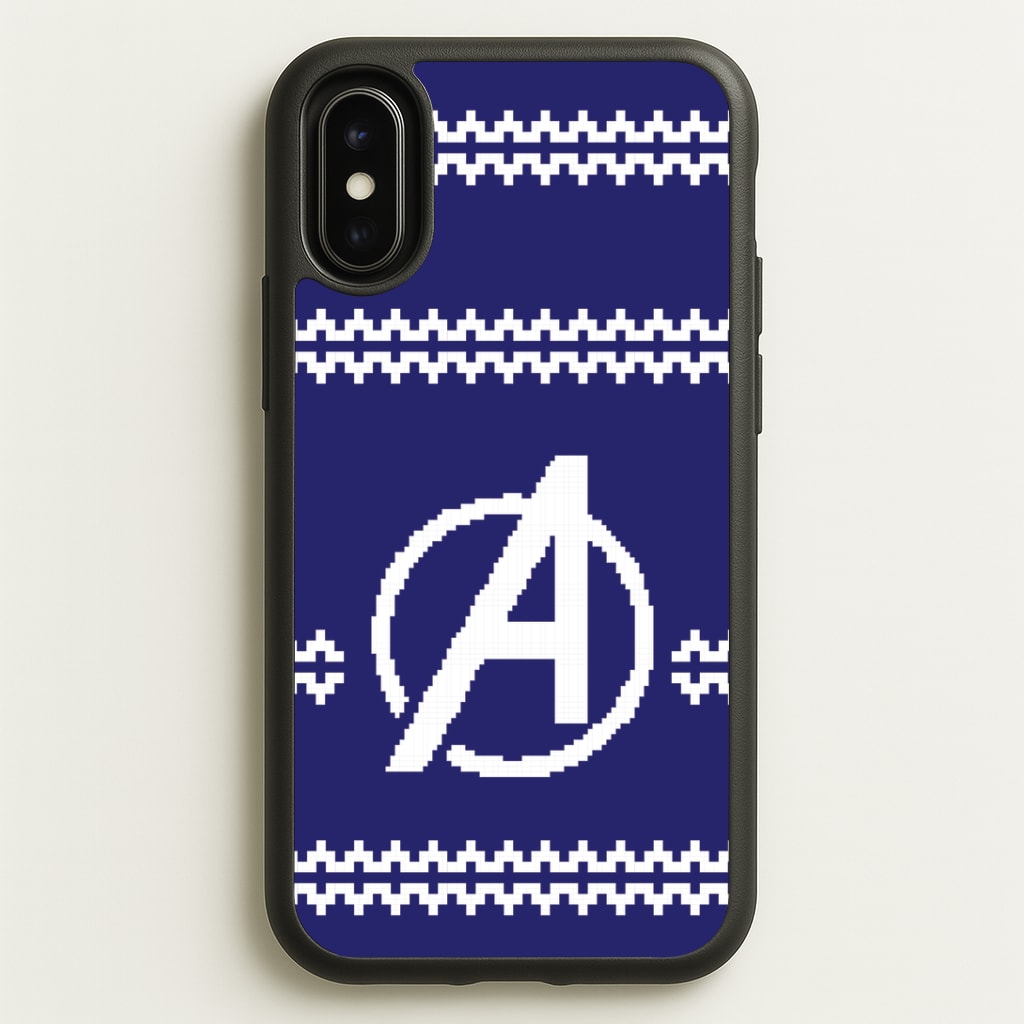 Superhero Team Blue Christmas Jumper iPhone X / XS Case