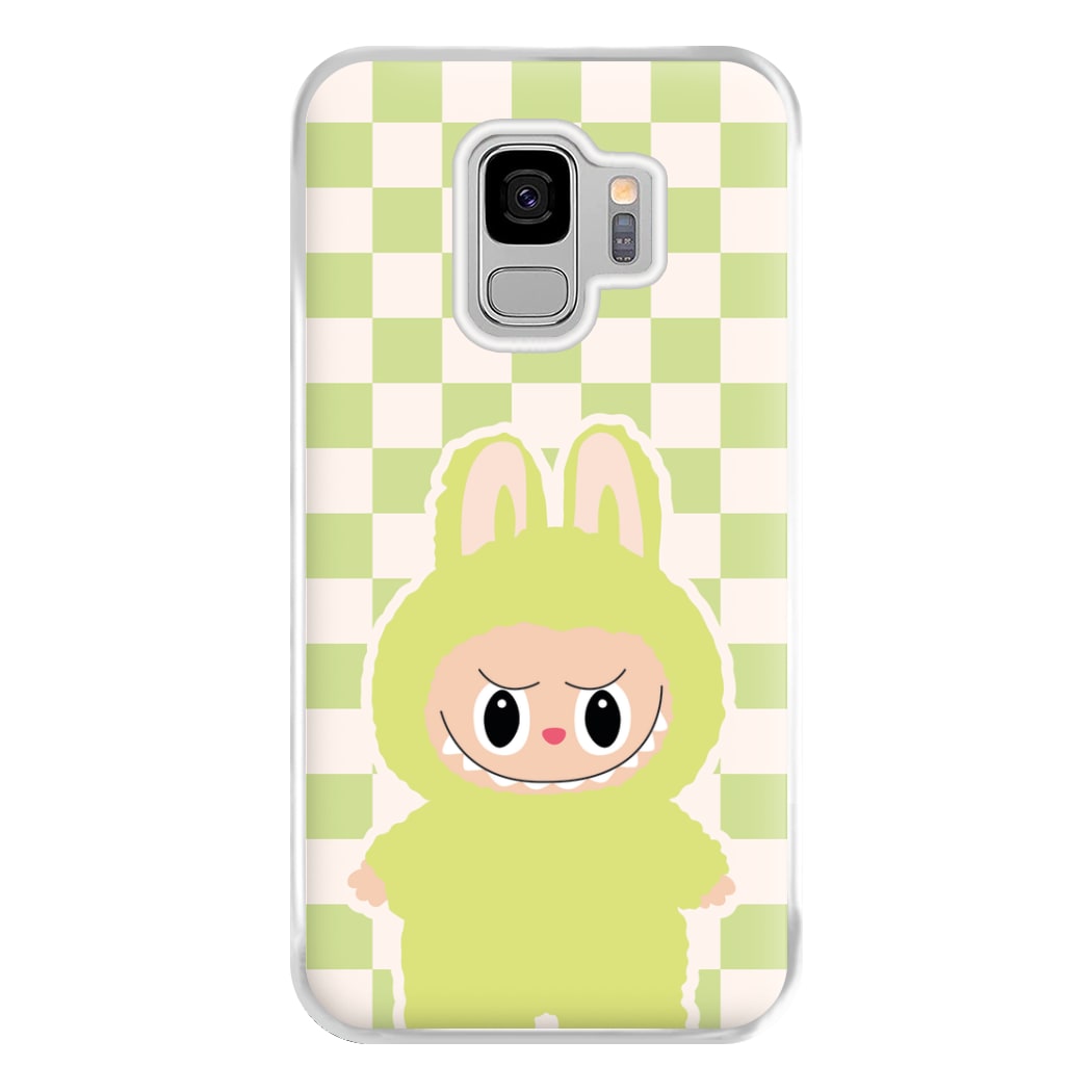 Checkered Cute Green Monster Galaxy S9 Plus Case