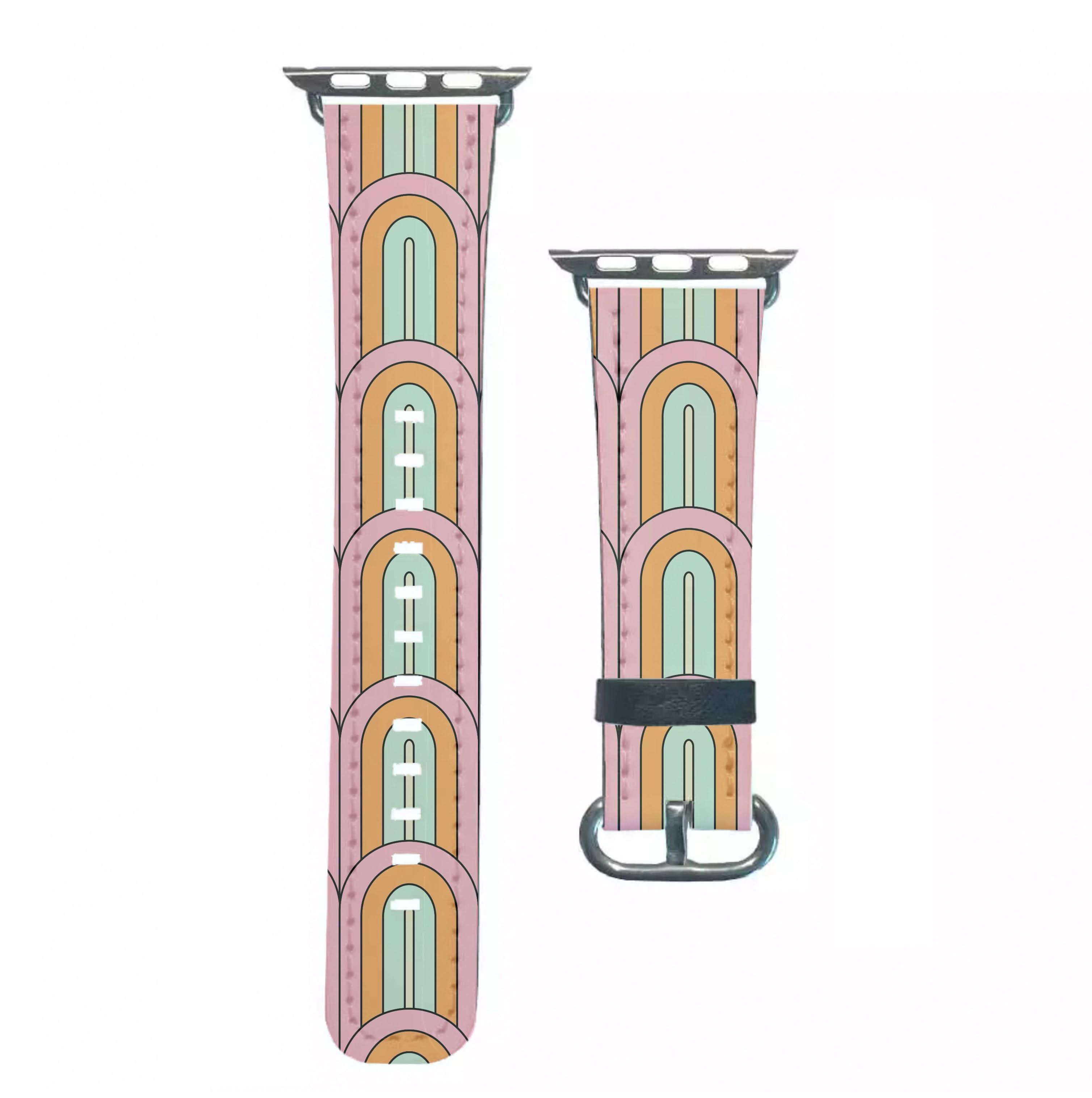Pastel Retro Arches Pattern Apple Watch Strap