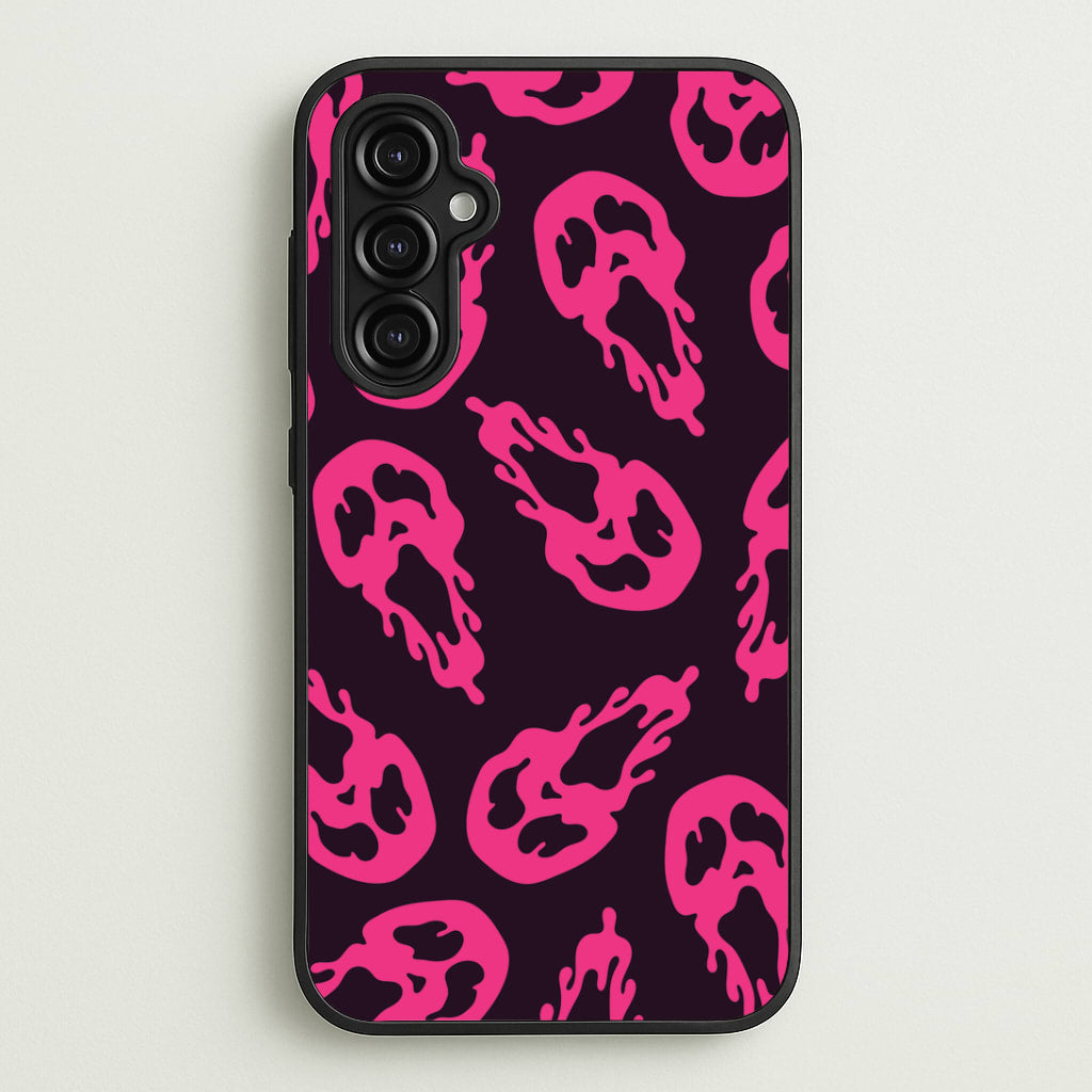 Trippy Ghost Face Pattern Galaxy A14 Case