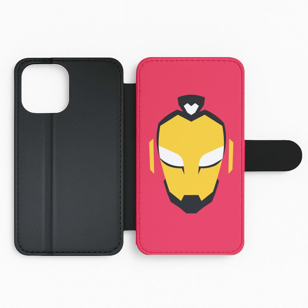 Metal Heart Hero Face Flip Phone Case
