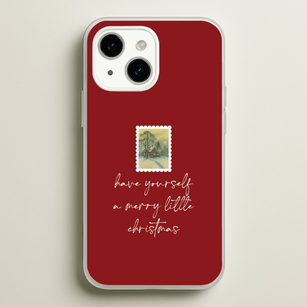 A Merry Little Christmas Stamp iPhone 15 Case