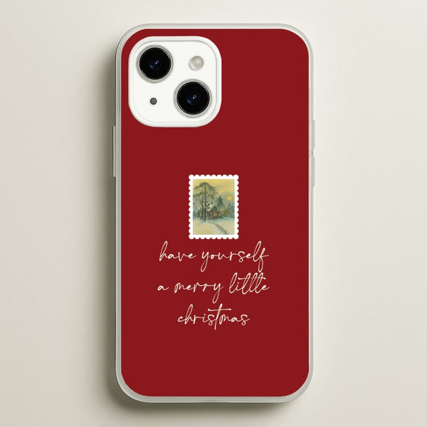 A Merry Little Christmas Stamp iPhone 14 Plus Case