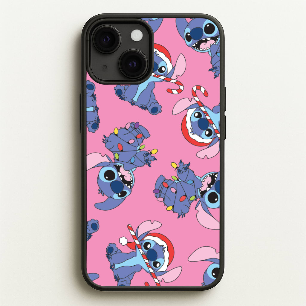 Christmas Cute Blue Alien Pattern iPhone 13 Mini Case
