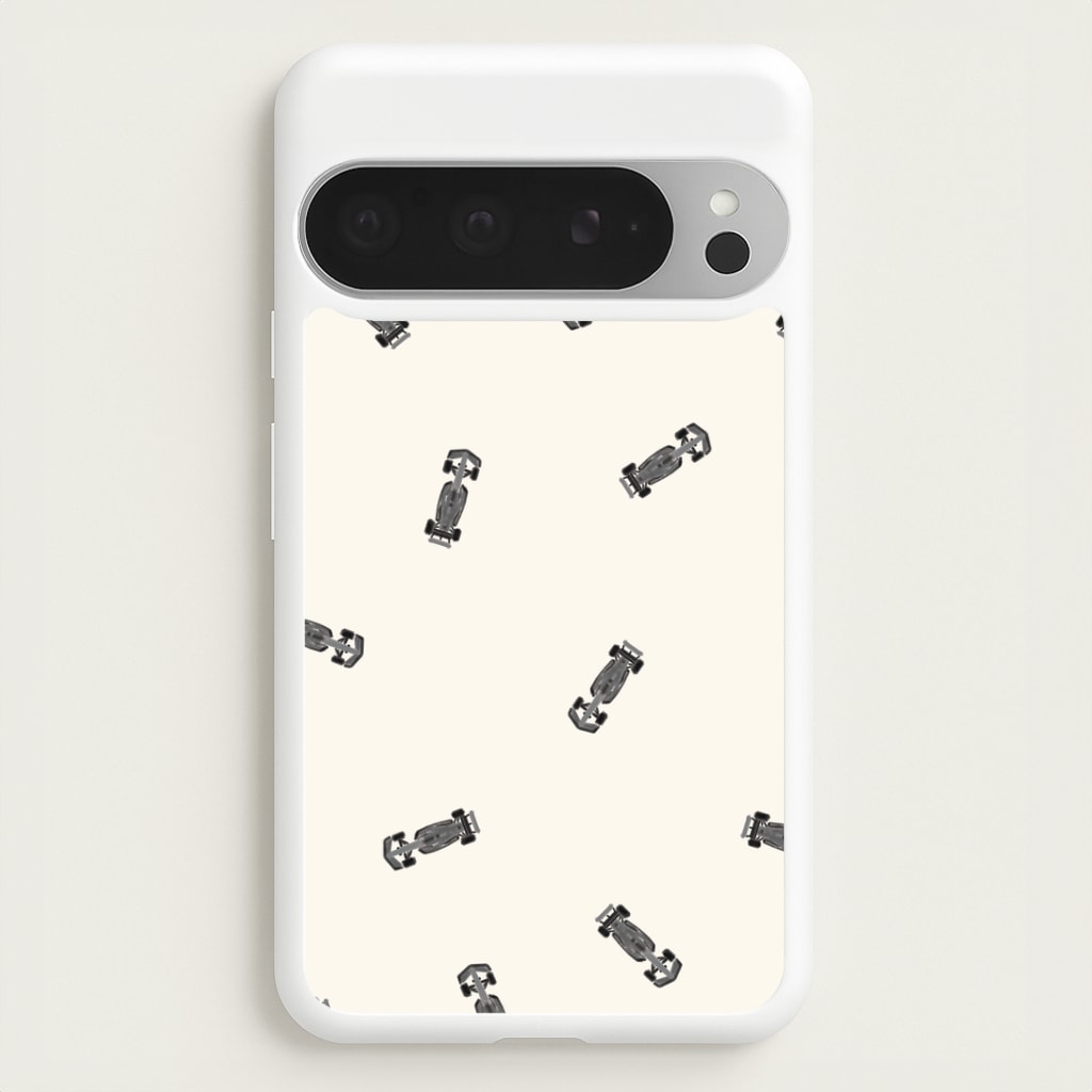 Race Cars Pattern Off White Google Pixel 9 Pro XL Case