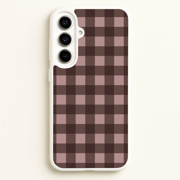 Chocolate Gingham Galaxy A56 Case