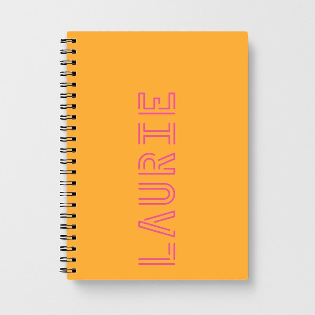Neon Sign Personalised Name Notebook