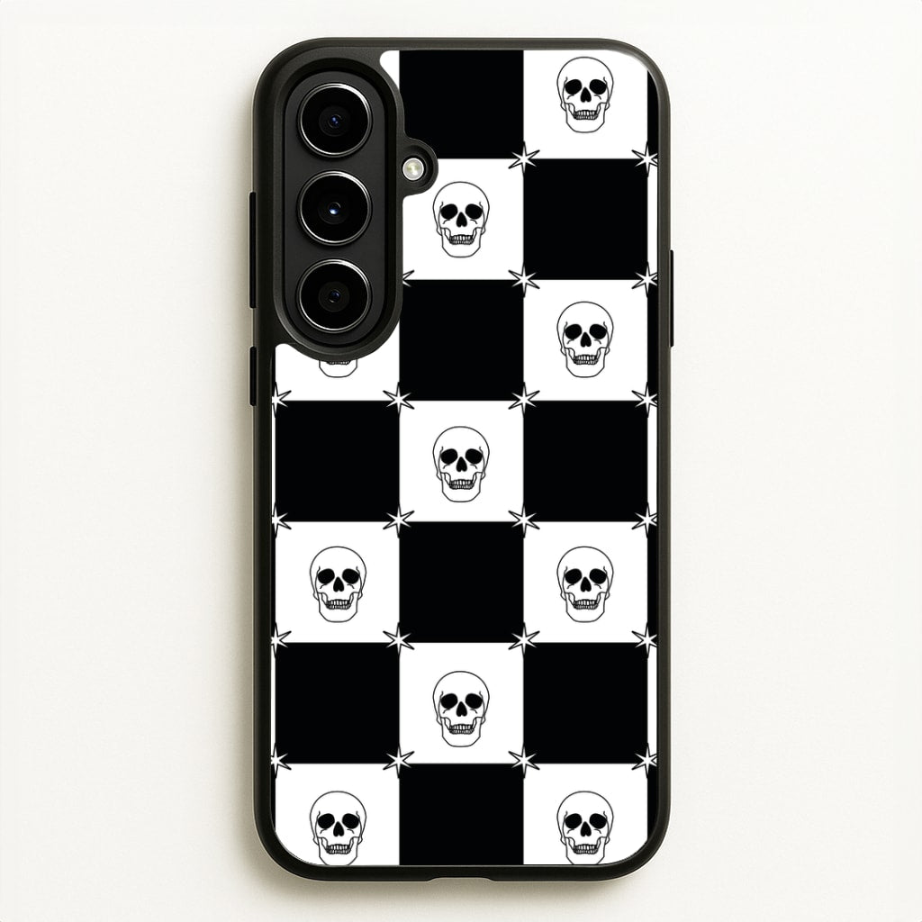 Checkered Skulls Pattern Galaxy A56 Case