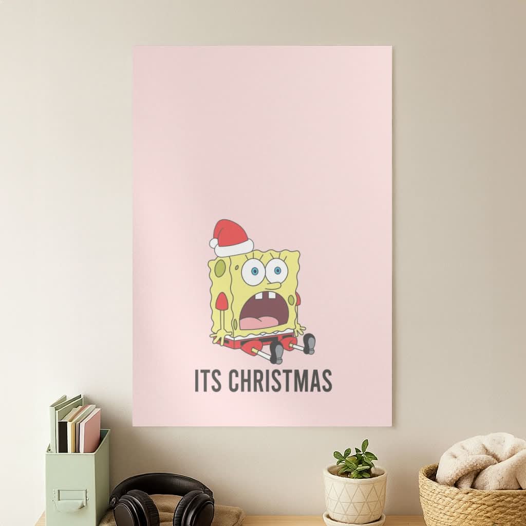 It's Christmas Cartoon Sponge Poster