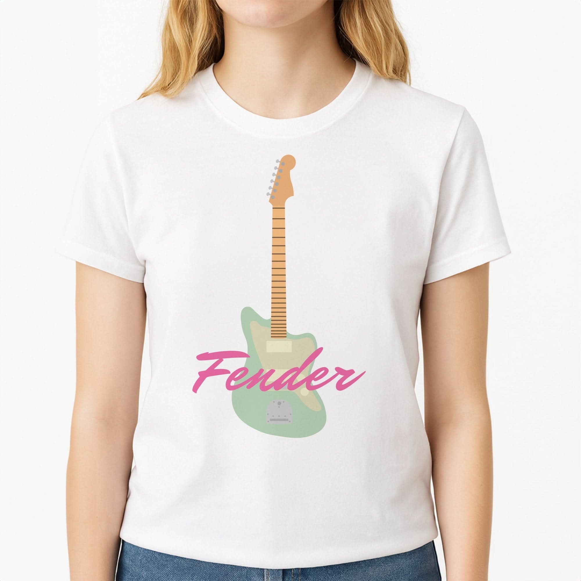 Blue Guitar Fender Womens T-Shirt