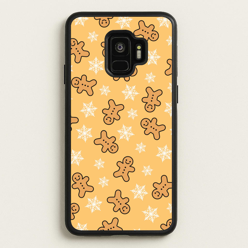 Cute Gingerbread And Snowflakes Pattern Galaxy S9 Case