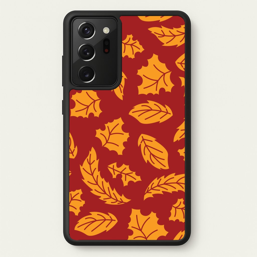 Orange Leaves Pattern Galaxy Note 20 Ultra Case