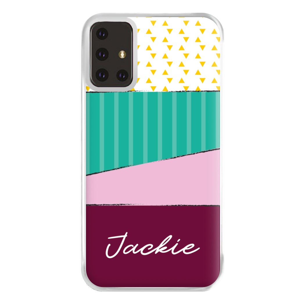 Geometric Patterns Personalised Name Galaxy A71 Case