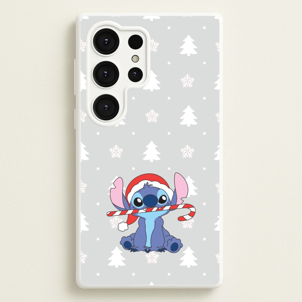 Cute Blue Alien Candycane Galaxy S25 Ultra Case