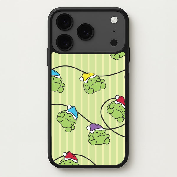 Christmas Frog Plush Fairylights Pattern iPhone 17 Pro Case
