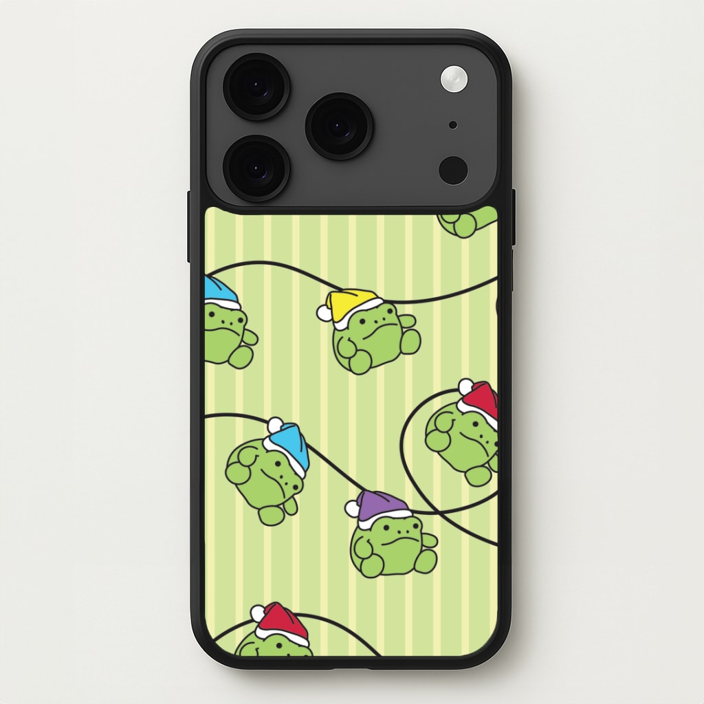 Christmas Frog Plush Fairylights Pattern iPhone 17 Pro Max Case