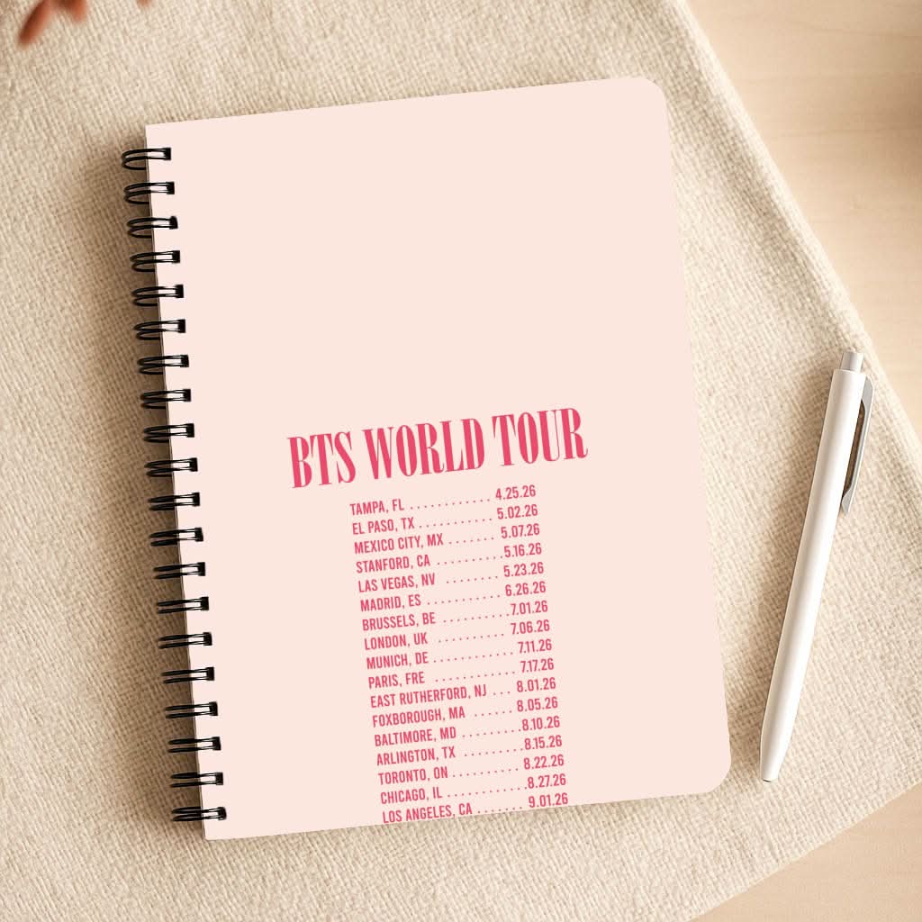 K-Pop Band World Tour List 2026 Notepad