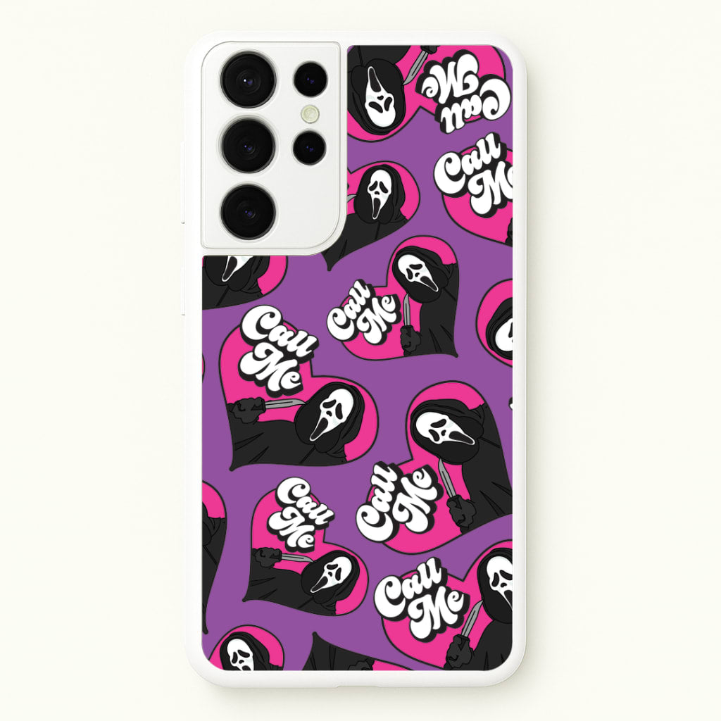 Call Me Heart Pattern Galaxy S21 Ultra Case
