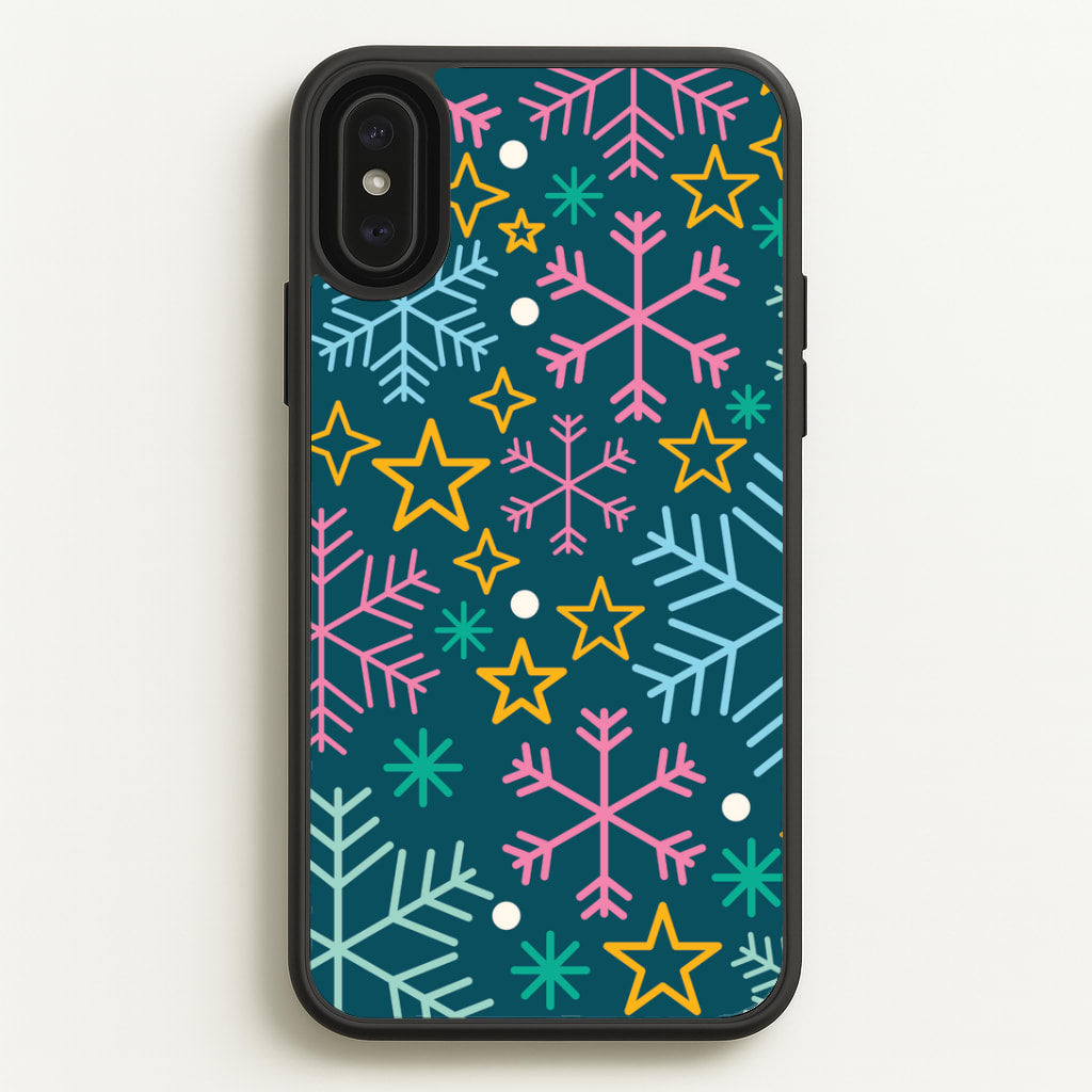 Colourful Christmas Symbols Pattern iPhone XS Max Case