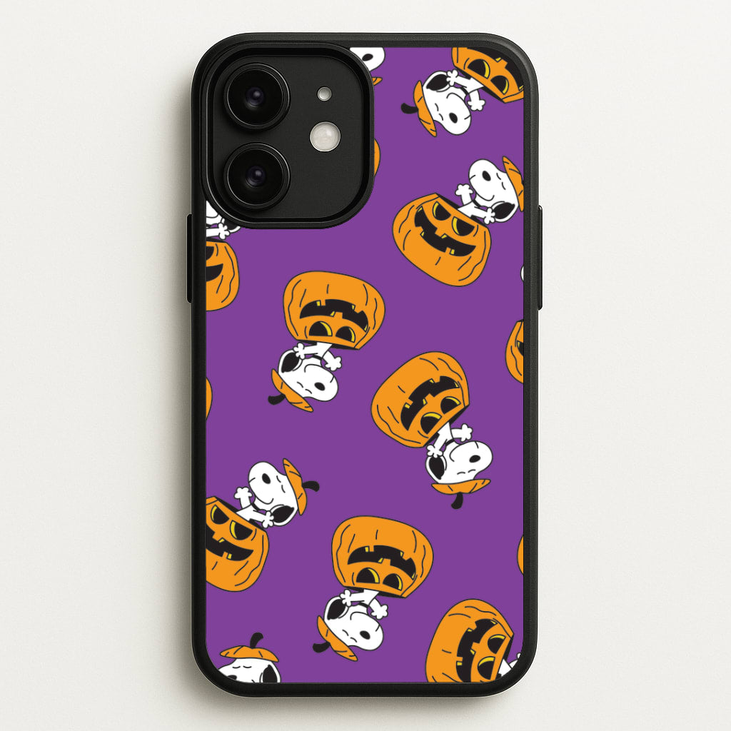Cartoon Beagle Pumpkin Pattern iPhone 11 Case