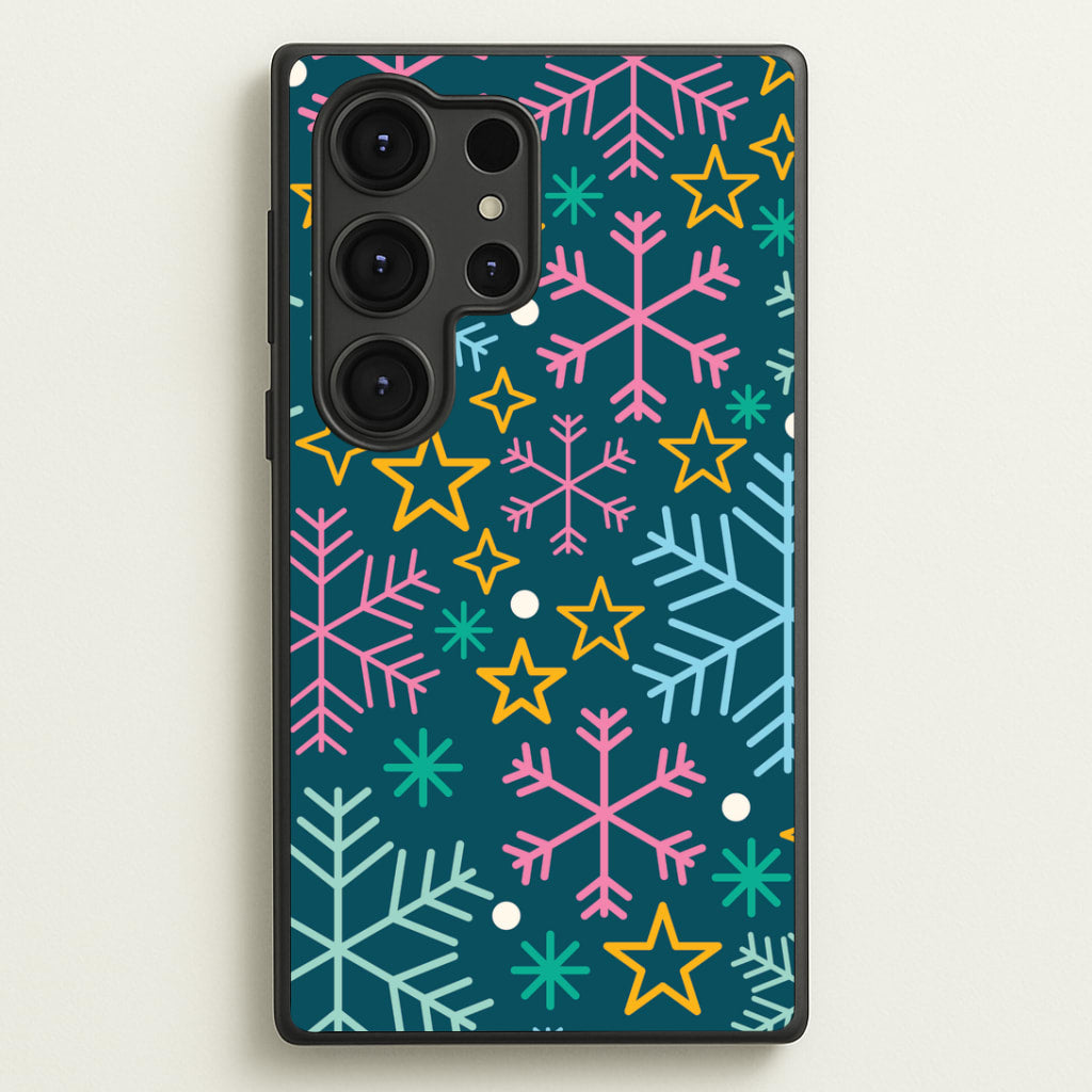 Colourful Christmas Symbols Pattern Galaxy S25 Ultra Case