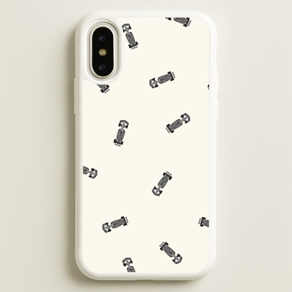 Race Cars Pattern Off White iPhone X / XS Case