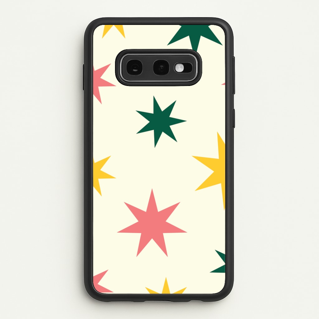 Colourful Christmas Stars Pattern Galaxy S10e Case
