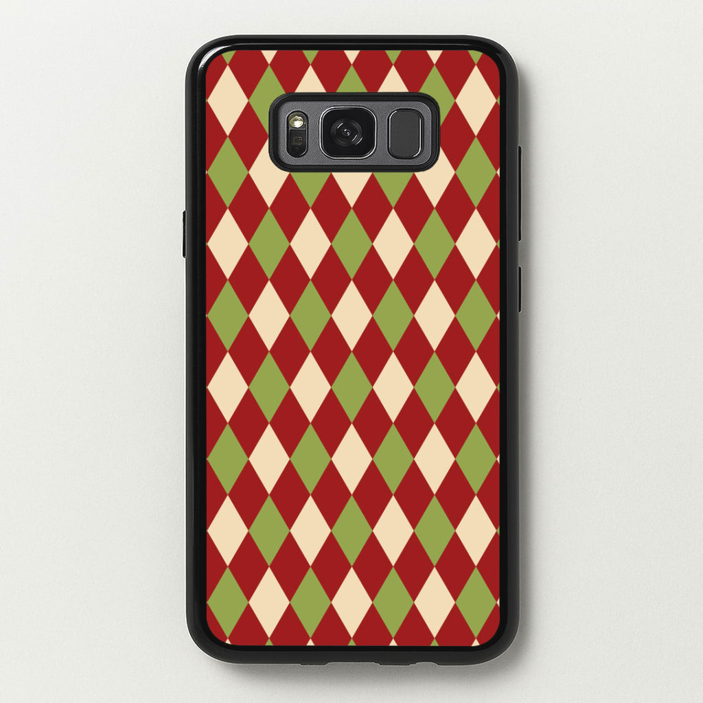 Red And Green Argyle Christmas Pattern Galaxy S8 Plus Case