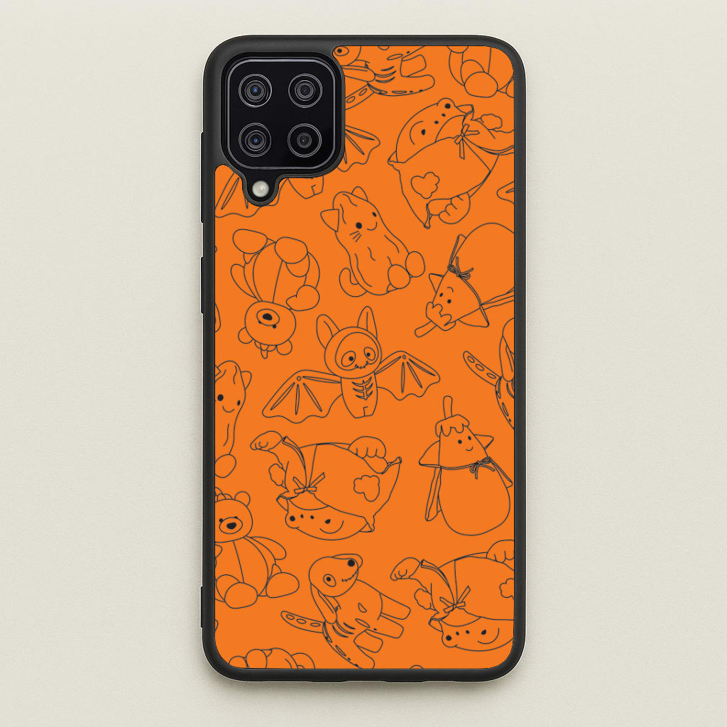 Halloween Plushies Pattern I - Halloween Galaxy A12 Case