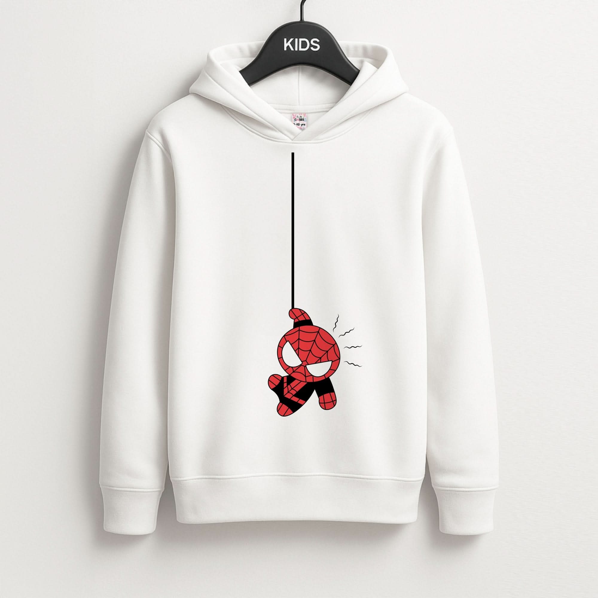 Gray Hanging Spider Hero Kids Hoodie