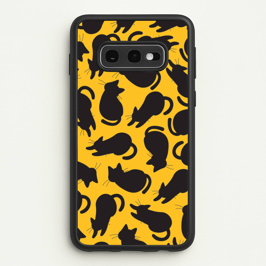 Black Cat Silhouettes Pattern Galaxy S10e Case