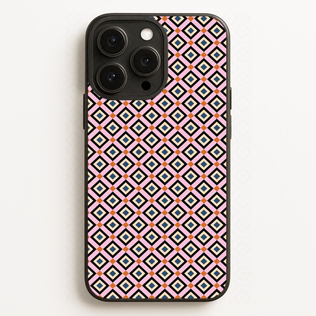 Retro Diamonds Pattern Phone Case for iPhone, Samsung Galaxy and Google Pixel
