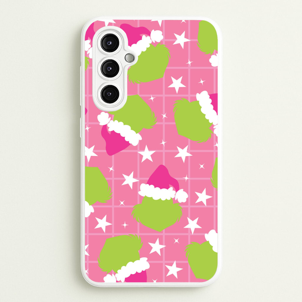 Pink Green Creature Xmas Pattern Galaxy A14 Case
