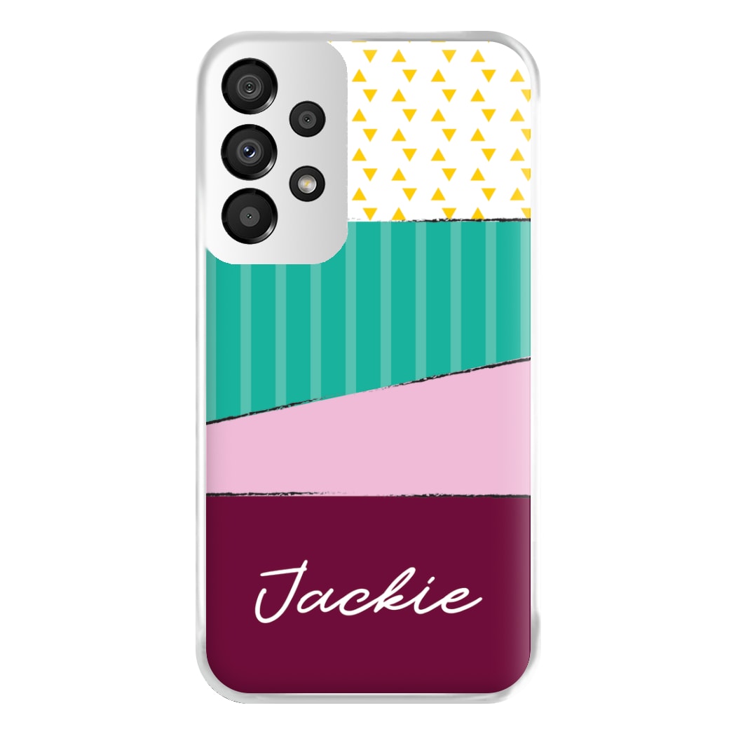 Geometric Patterns Personalised Name Galaxy A33 Case
