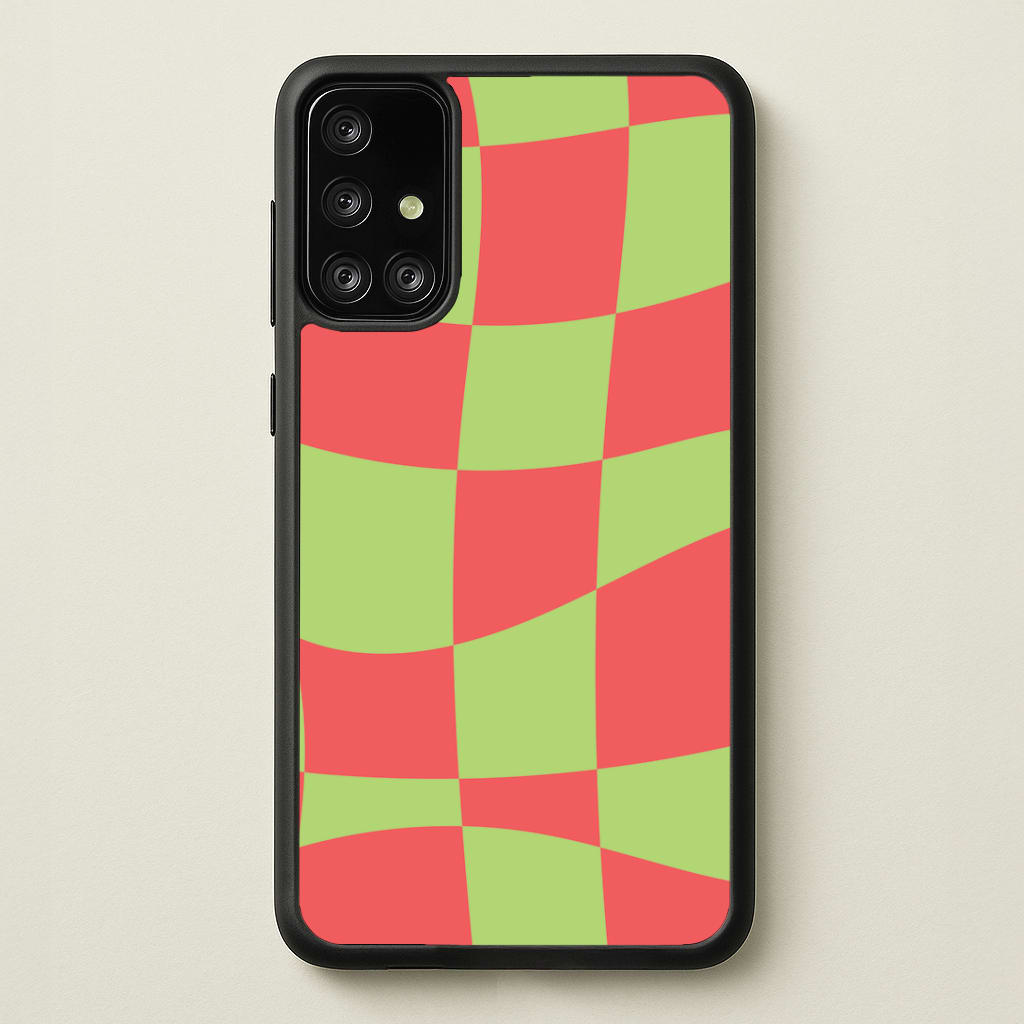 Abstract Red And Green Christmas Pattern Galaxy A71 Case