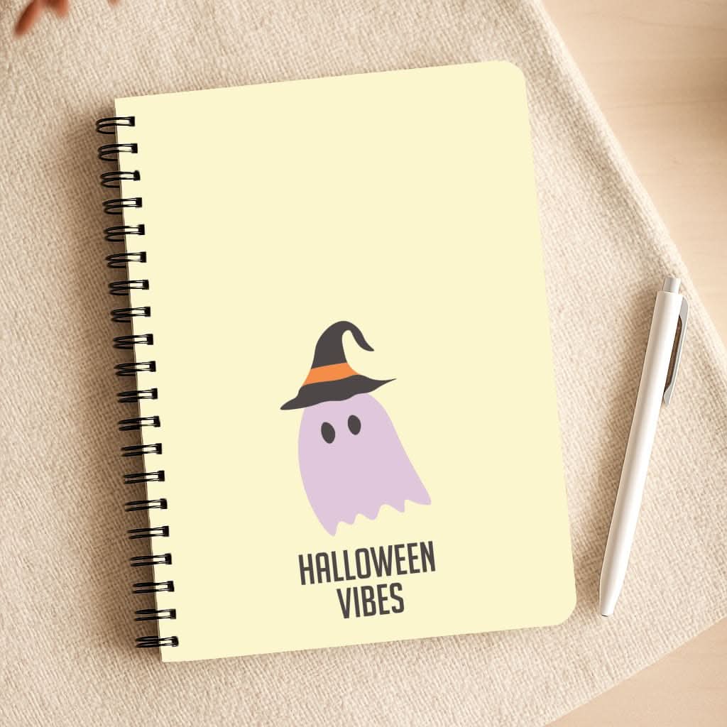 Purple Ghost Halloween Vibes Notepad