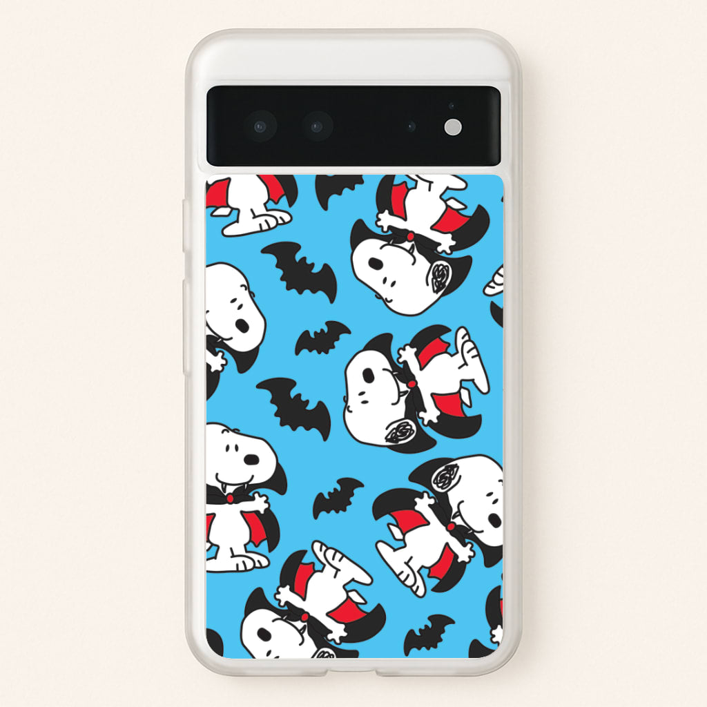 Cartoon Beagle Vampire And Bats Pattern Google Pixel 6 Case