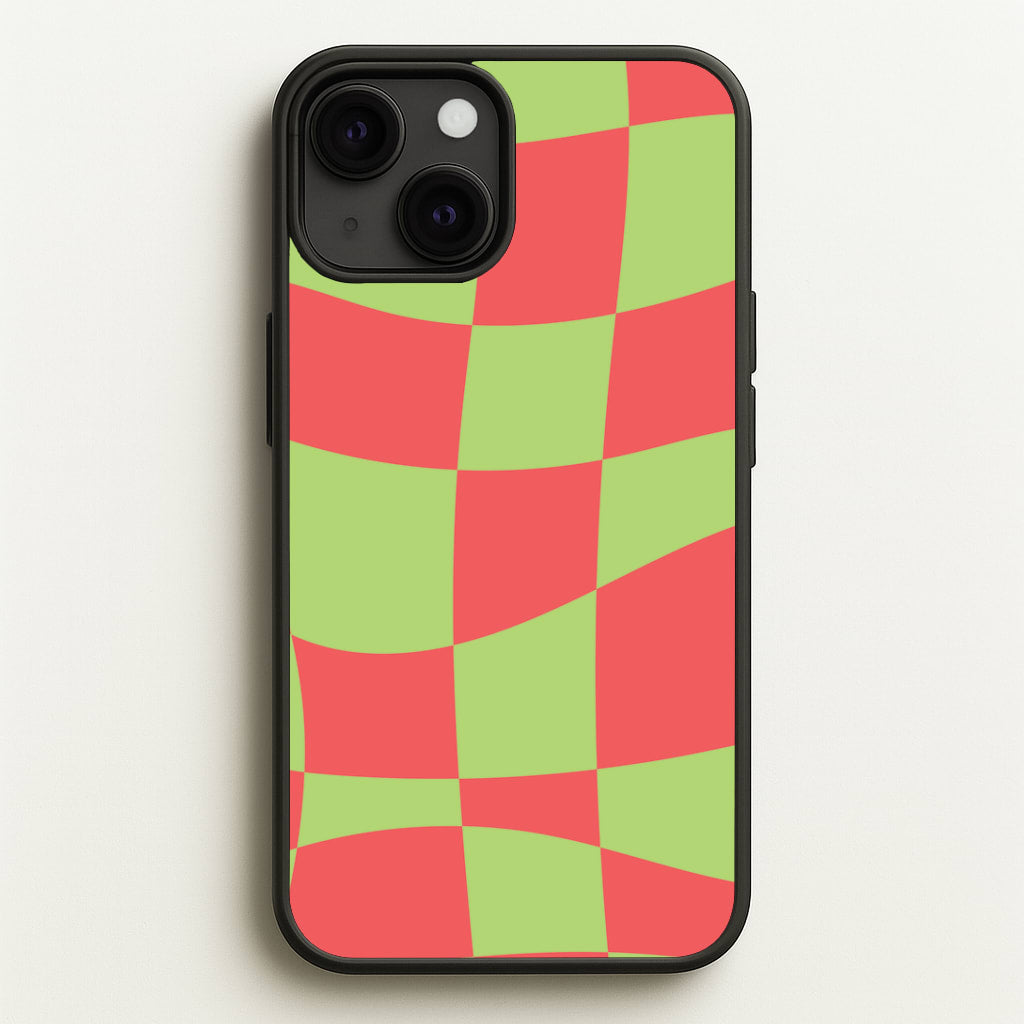 Abstract Red And Green Christmas Pattern iPhone 13 Mini Case