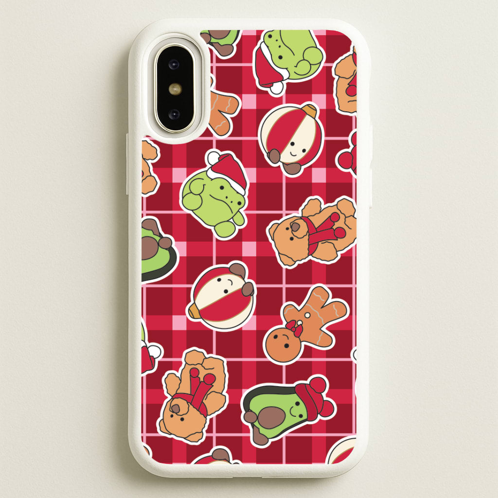 Christmas Plushies Tartan Pattern iPhone X / XS Case