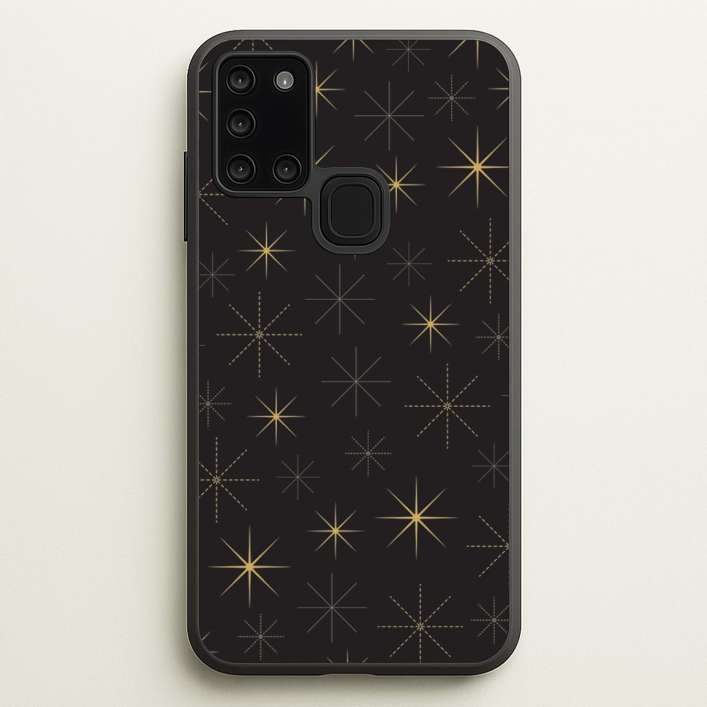 Christmas Gold Stars Pattern Galaxy A21s Case