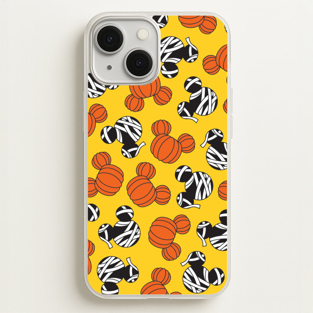 Pumpkin And Mummy Mouse Pattern iPhone 13 Case