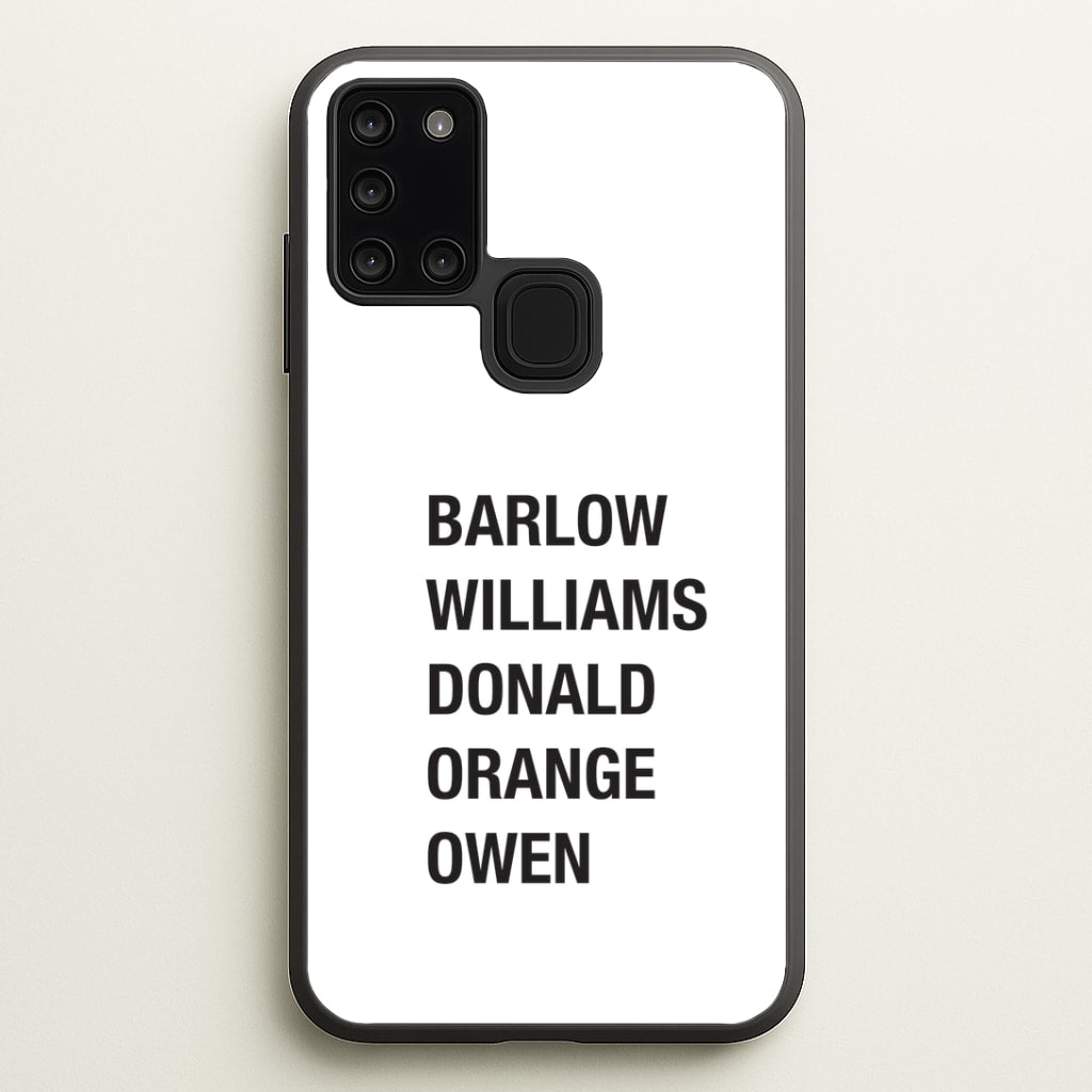 Take Band Members Names Galaxy A21s Case