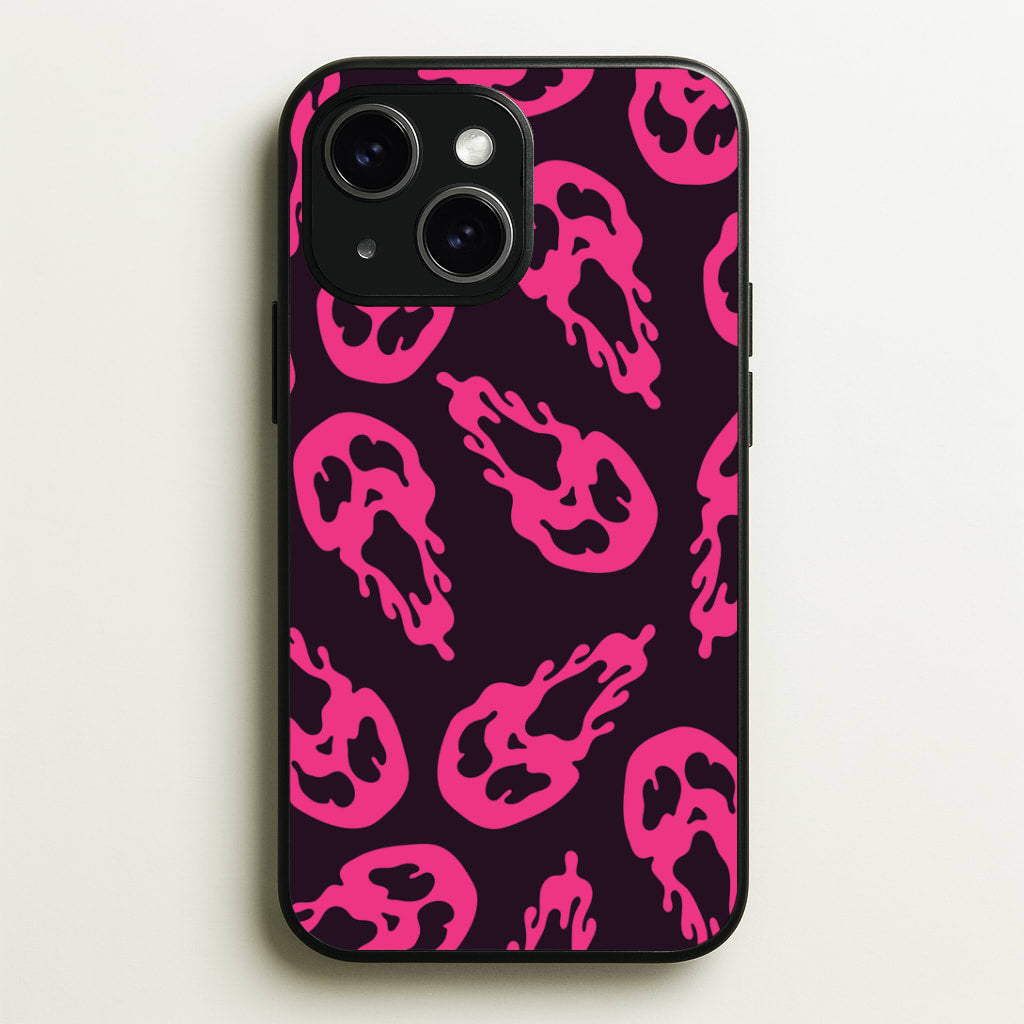 Trippy Ghost Face Pattern iPhone 15 Case