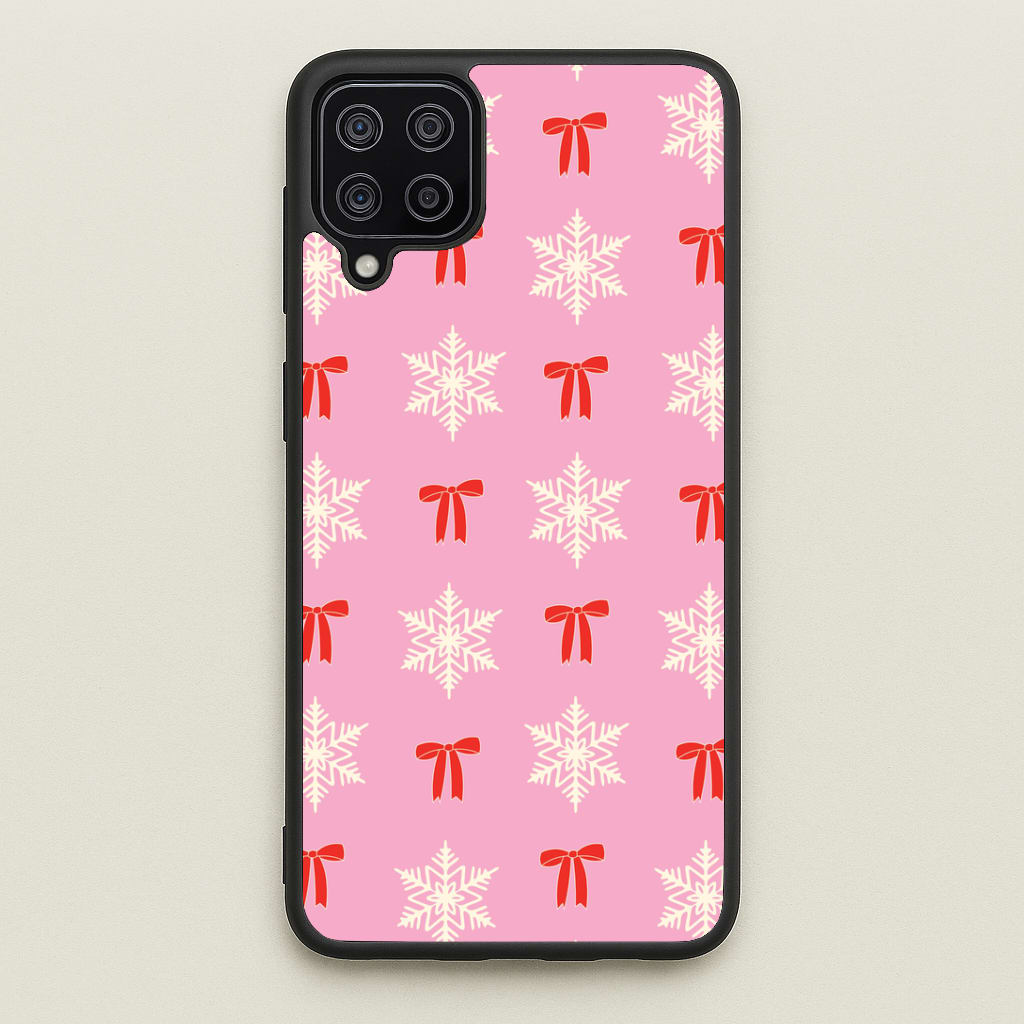 Coquette Bows And Snowflakes Pattern Galaxy A12 Case