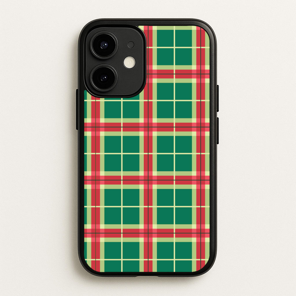 Red And Green Tartan II Christmas Pattern iPhone 12 / 12 Pro Case