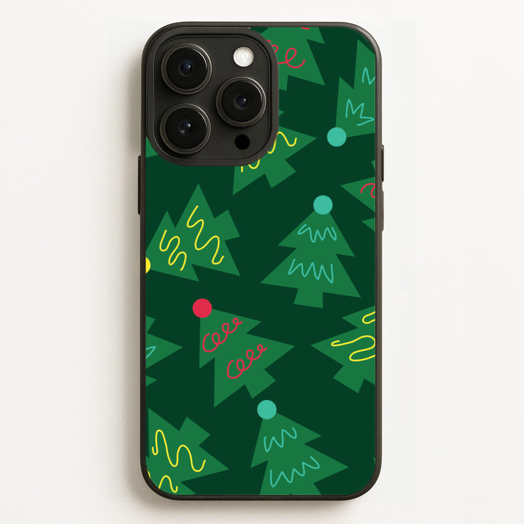 Abstract Christmas Trees Pattern iPhone 16 Pro Max Case