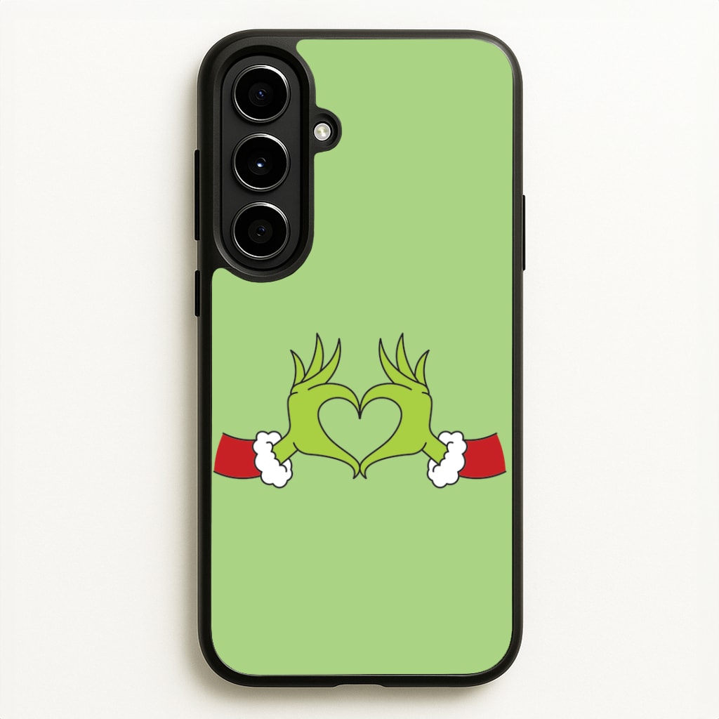 Christmas Green Heart Galaxy A56 Case
