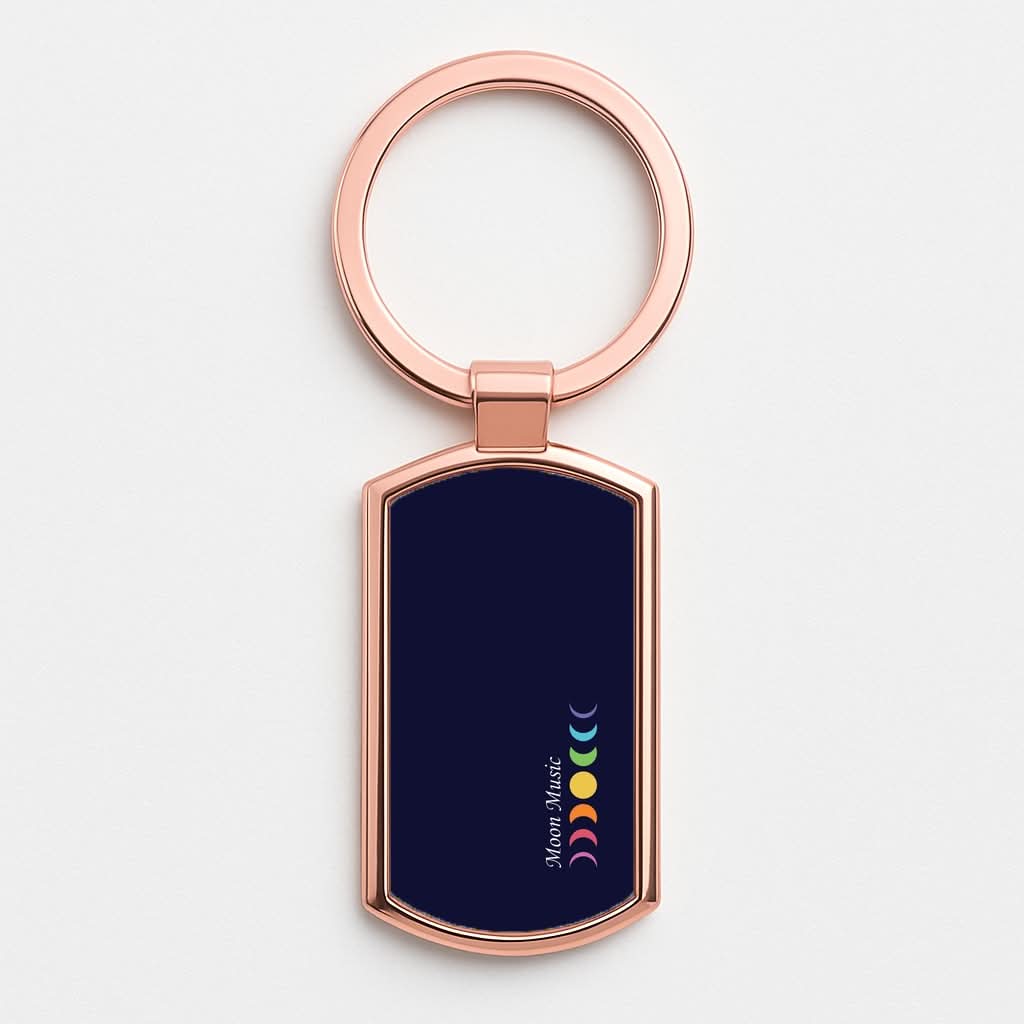 Moon Music Rose Gold Keyring