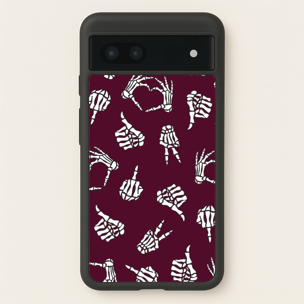 Skeleton Hands Pattern Google Pixel 6a Case